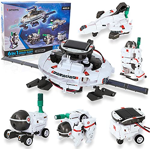 Tomons STEM Toys 6-in-1 Solar Robot Kit Learning Science Building Toys Educational Science Kits Powered by Solar Robot for Kids 10-12 Year Old