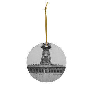 Holiday Ornament featuring Tesla's Lab and Tower