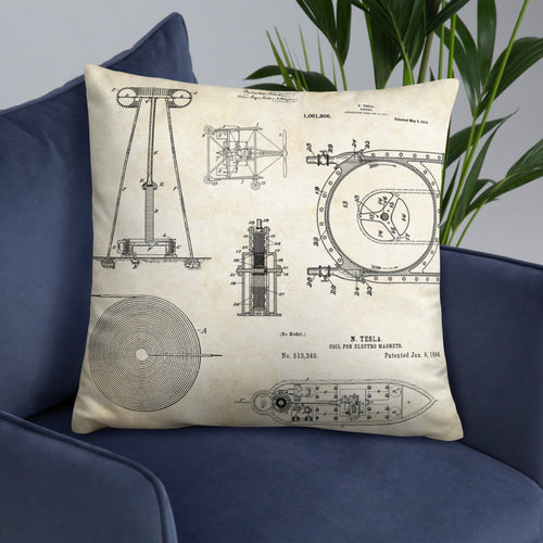 Nikola Tesla Patents Pillow